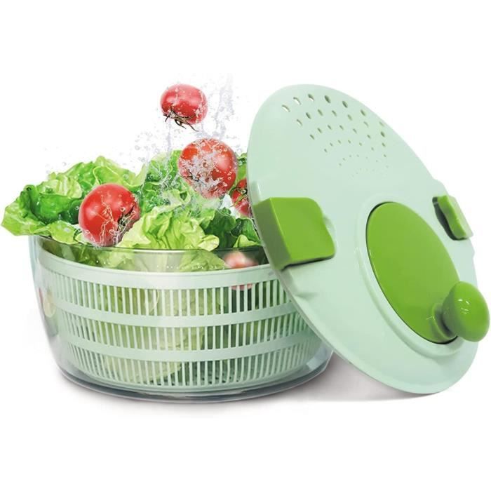 Kitchen Craft Healthy Eating Essoreuse à Salade en Plastique sans BPA Vert/Blanc 24,5 cm 
