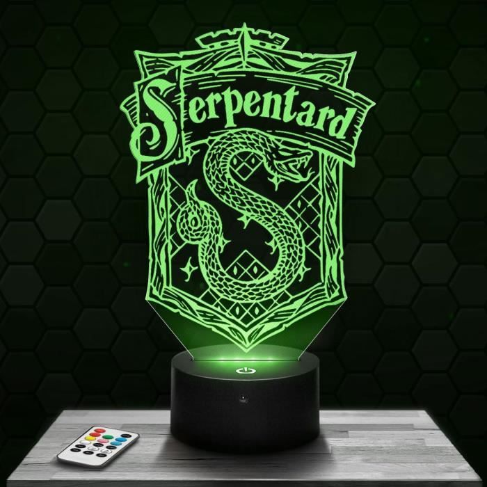 3D LED Nachttischlampe Harry Potter - Personalisierbare Serpentard Illusionslampe