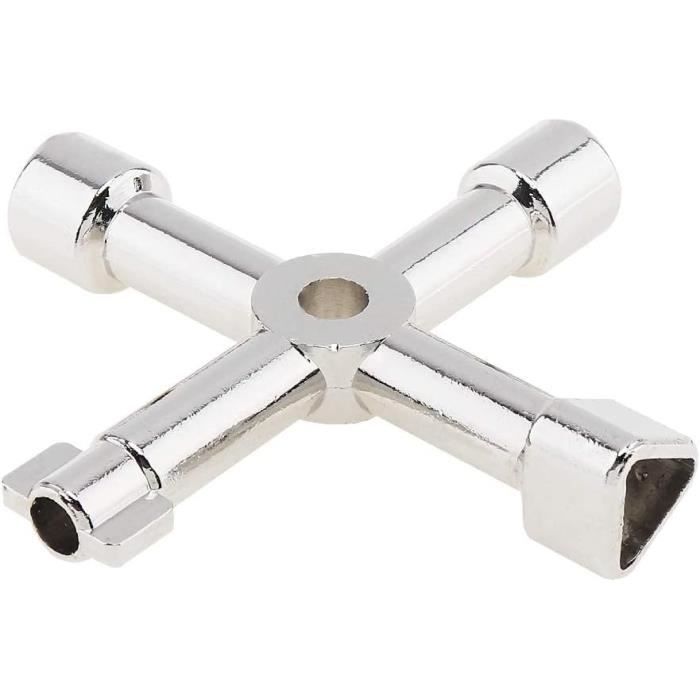 Clé Multifonction Beenle-Icey - Croix/Triangle - Pour Compteurs Gaz/Eau/Électricité - Bleu