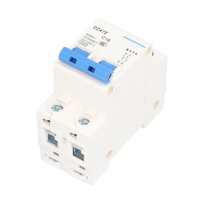 Disjoncteur 2P 40A Courbe C 400V AC, DZ47-63 pour Montage sur Rail DIN, pour Tableau Électrique Industriel, Applications Haute Puissance