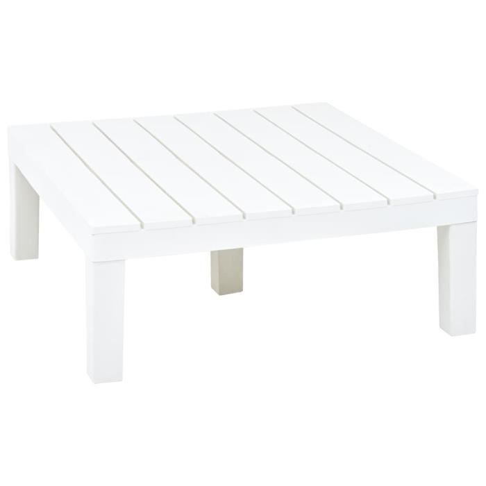 famirosa table de jardin blanc 78x78x31 cm plastique-827