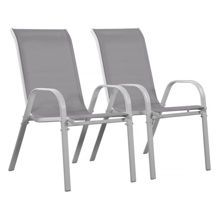 Fauteuil jardin Textilène Cordoba - Phoenix - Ecru - Lot de 2