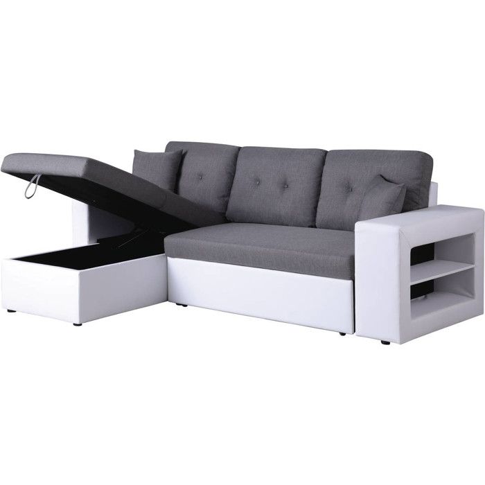 Canapé dangle convertible/réversible Axel - 3 places - Blanc/Gris