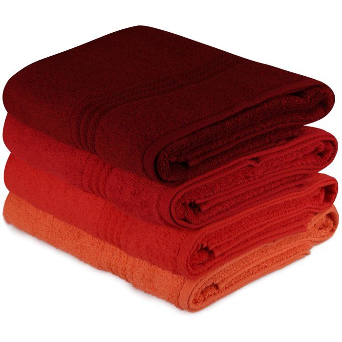 Lot de 4 serviettes de bain 70 x 140 cm Bleues - vue 6