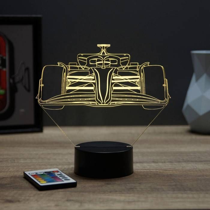 Lampe 3D Sport Formule 1 de face – LED – Idée Cadeau – Fabriquée en France