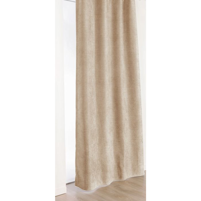 Rideau Alaska à galon fronceur isolant et 100 % occultant Taupe 140x240 cm