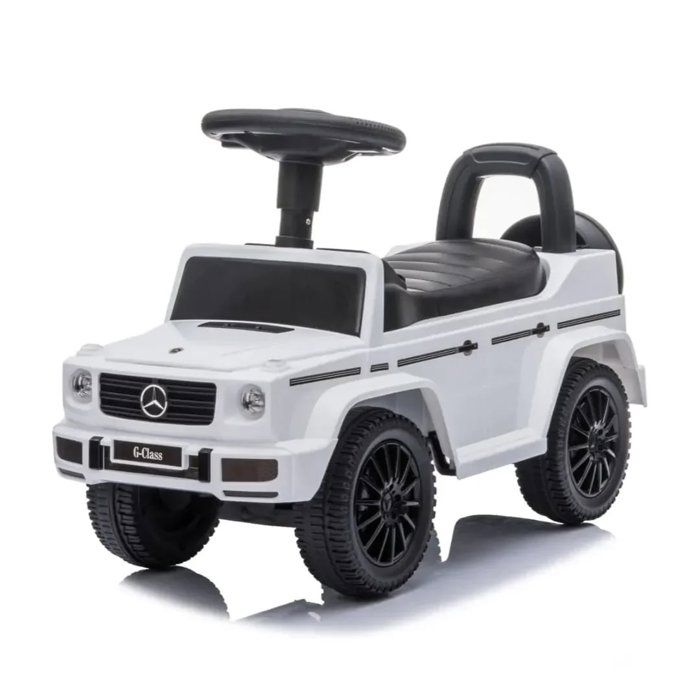 Porteur Enfant Mercedes G350 Blanc 6-36 Mois, Effets Lumineux et Musical, Voiture à Pousser avec Compartiment, 70 x 43 x 29