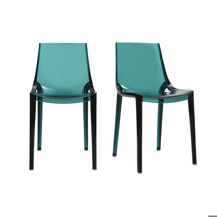 Chaises design bleu pétrole empilables intérieur / extérieur (lot de 2) YZEL - MILIBOO Chaises design bleu pétrole empilables intérieur / extérieur (lot de 2) YZEL - MILIBOO