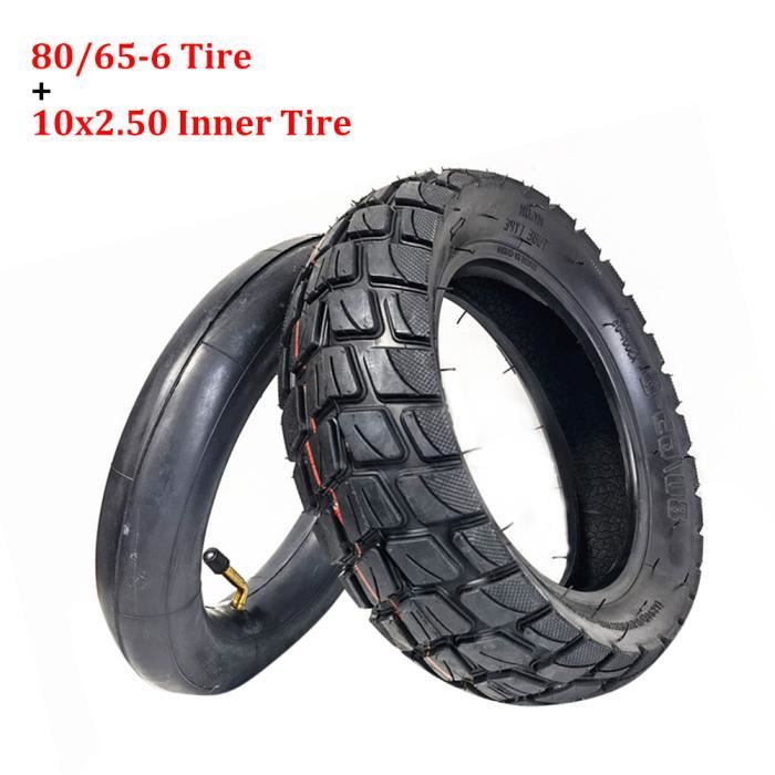 Pneu 80/65-6 pour Trottinette électrique avec Chambre à air 10 pouces Compatible avec Zero 10X / Speedual