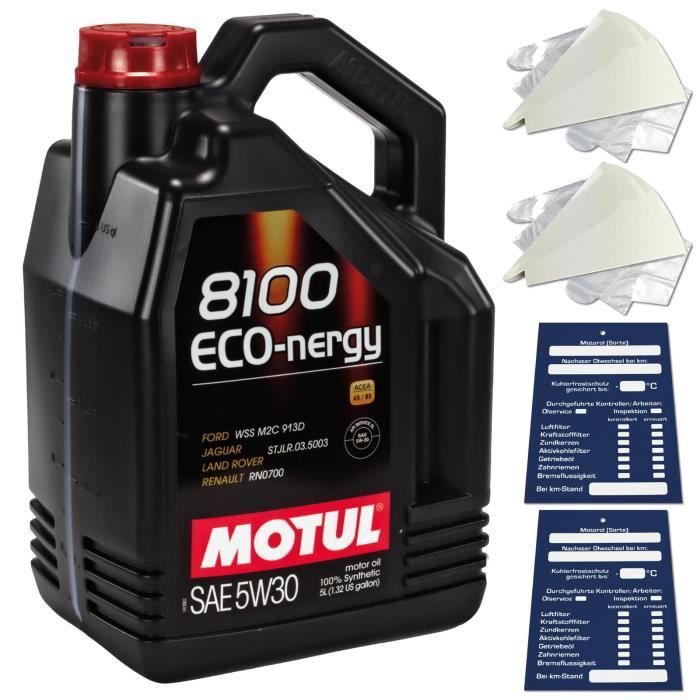 5 Litre Motul 8100 EcoNergy SAE 5W30 Huile Wss M2C 913D RN0700 Acea A5