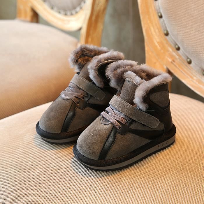 Enfants Chaussures Bottes Bebe Garcon Filles Stickers Magiques Bottes De Neige Gris Achat Vente Bottine Cdiscount