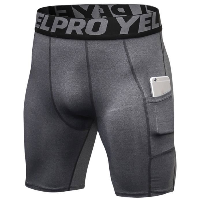 Short de Compression Pour Homme Avec Poches Short de Sport