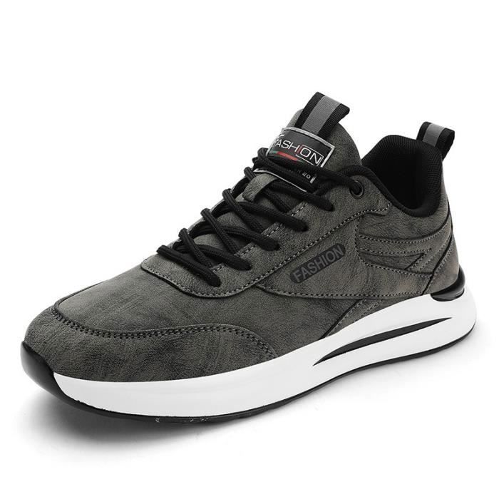 LEOCLOTHO Basket HommeChaussure Homme Légères et AntidérapantSneakers Homme Basses Fitness Running Tennis Outdoor Gym Jogging-Gris