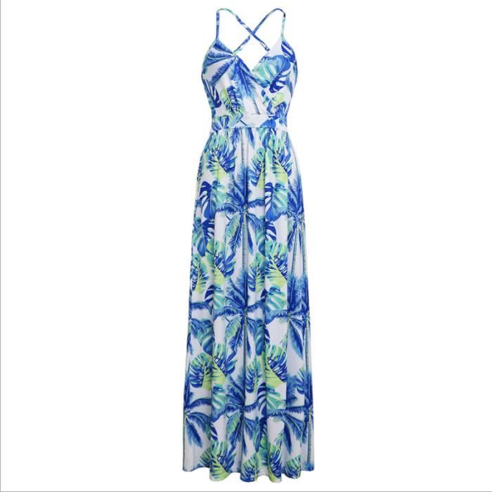 Robe col V imprimée colorée