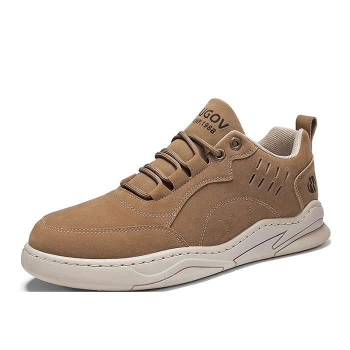 INSFITY Baskets Mode Homme INSFITY - Cuir Respirant - Sport Skate Antidérapant Confortable