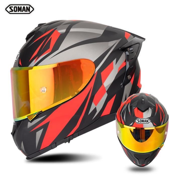 Casque Moto Intégral Curve Lead ABS - Visière Solaire Fumée, Fermeture Micrométrique ECE 22.06