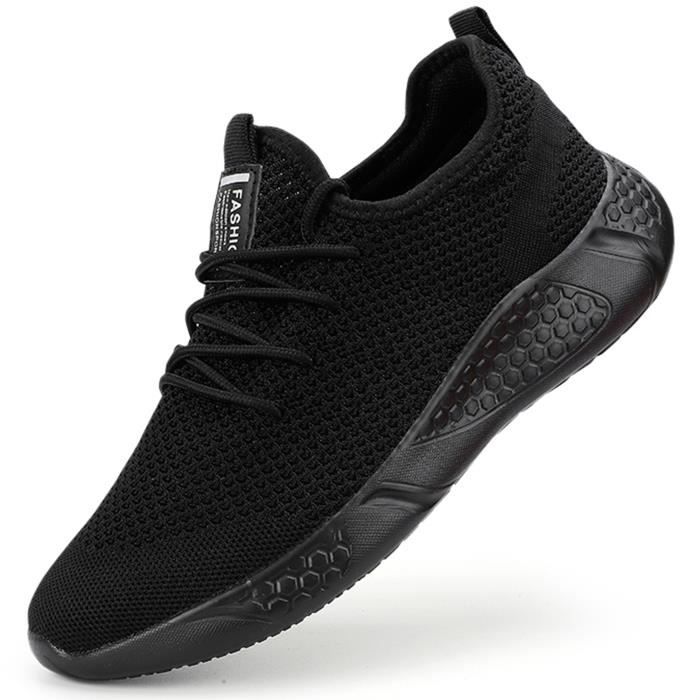 Basket Homme Chaussures Sport Masculines Respirantes Noir Lacets Noir Cdiscount Chaussures