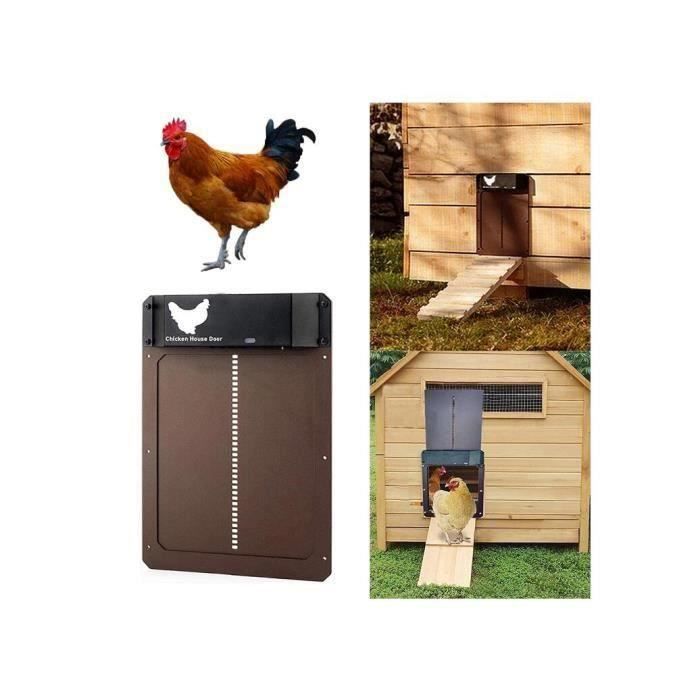 Porte Automatique Poulailler Avec Minuterie Et écran LED - Aluminium, Anti-pincement, Piles AA - Mise à Jour 3.0 Seutgjie