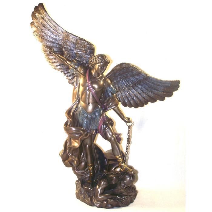 San Miguel Arcángel 12'' Bronce Color Saint Michael Archangel Religious Figure