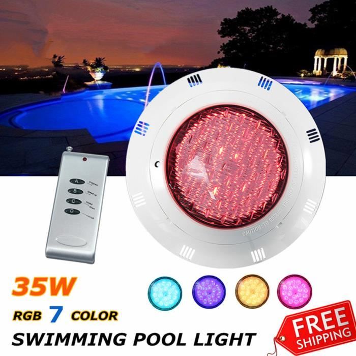 Projecteur LED RGB 252 - Imperméable - Télécommande - Piscine