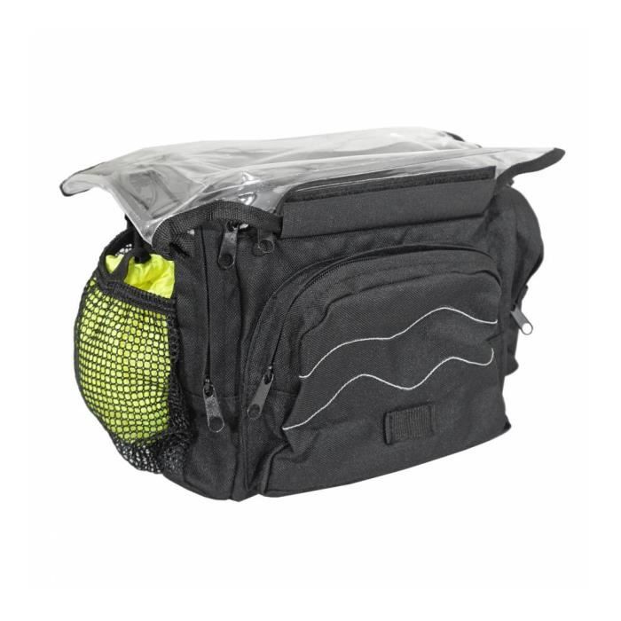 Sacoche de cintre-guidon vélo Newton N4 noir-blanc avec lecteur carte