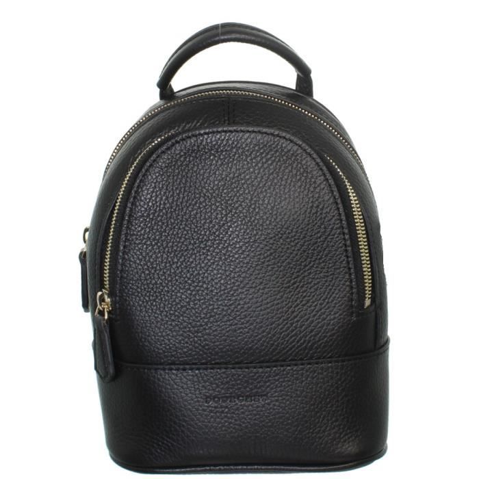 Sac dos Pourchet en cuir ref pou44321 Noir 15 22 8 5 Cdiscount