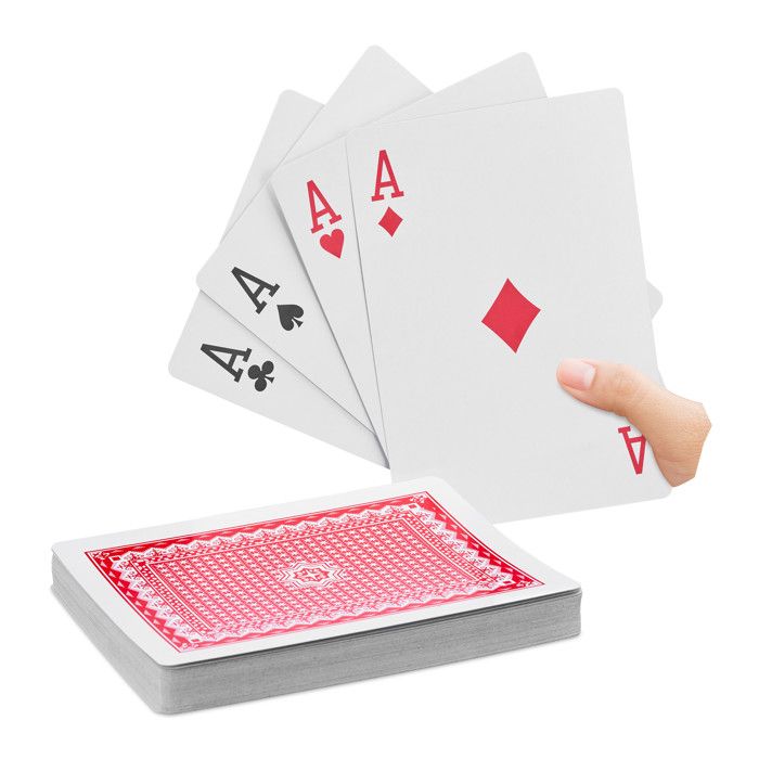 Relaxdays Cartes jumbo, 2 jeux de 54, plastique résistant à l'eau Relaxdays Cartes jumbo, 2 jeux de 54, plastique résistant à l'eau