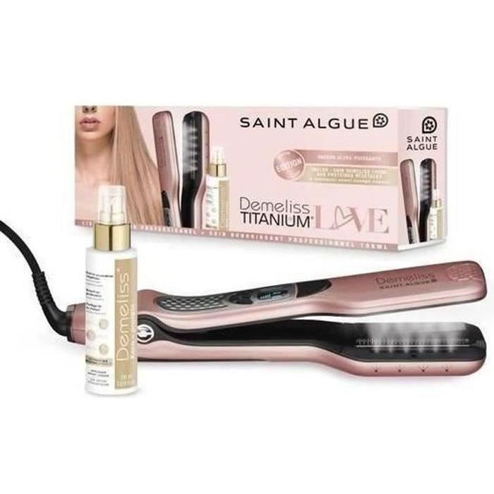 SAINT ALGUE Coffret Lisseur vapeur Demeliss TITANIUM Love Edition Couleur GOLD ROSE + Soin nourrissa