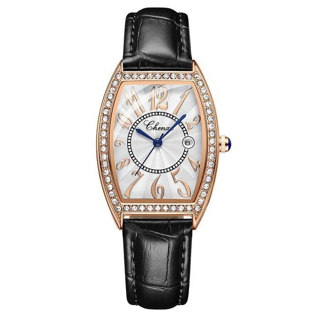 Montres Femmes de marque cadran carré étanche date bracelet en