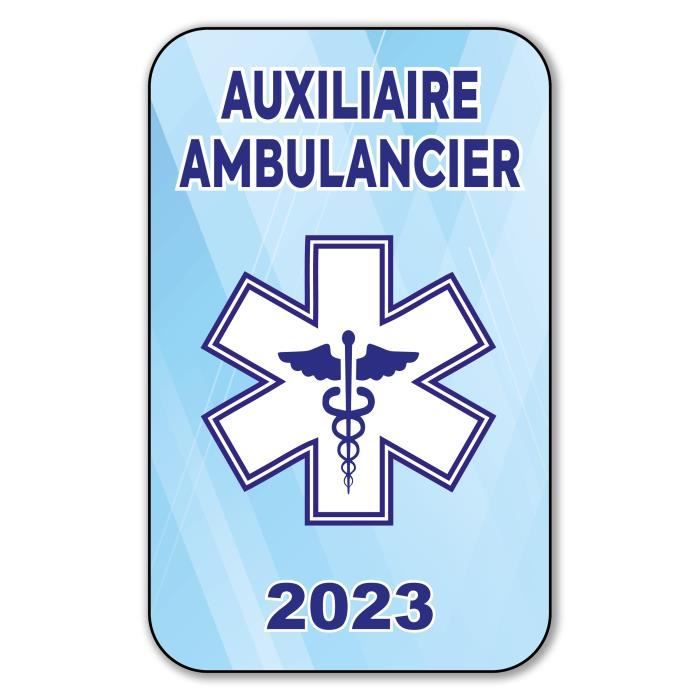 Autocollant Sticker - Vignette Caducée 2023 pour Pare Brise en Vitrophanie - V10 Auxiliaire Ambulancier
