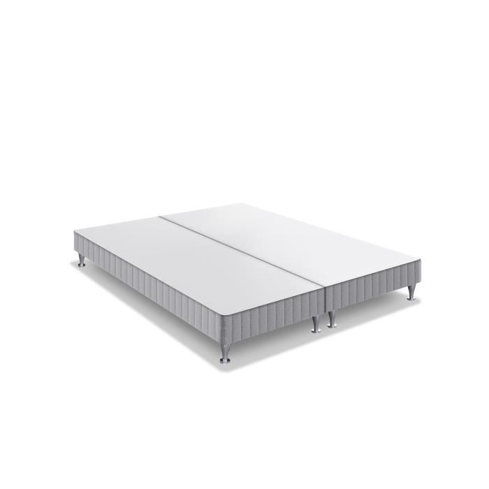 Simmons AIRSOM Sommier tapissier + Pieds, Autres, Gris, 2x80x200