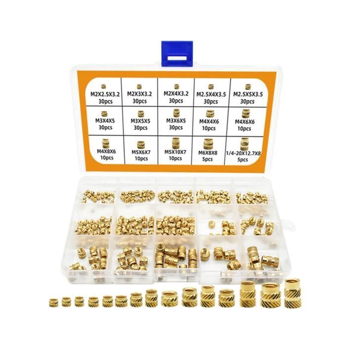 Écrous Filetés Encastrés En Laiton M3 - Lot De 120 - Pour Imprimante 3D, Modélisme - Filetage M3, OD 4.6 Mm, Longueur 5.7 Mm