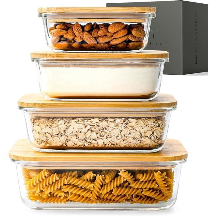 Beurrier Verre Et Bambou KIVY - Pour Beurre 250g - Étanche Aux Odeurs - Sans BPA