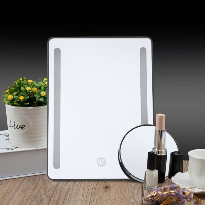 Miroir De Maquillage Double Face LED - 21 LEDs, Loupe 10X, Blanc - Marque DRIWEI, Idéal Pour Table De Toilette