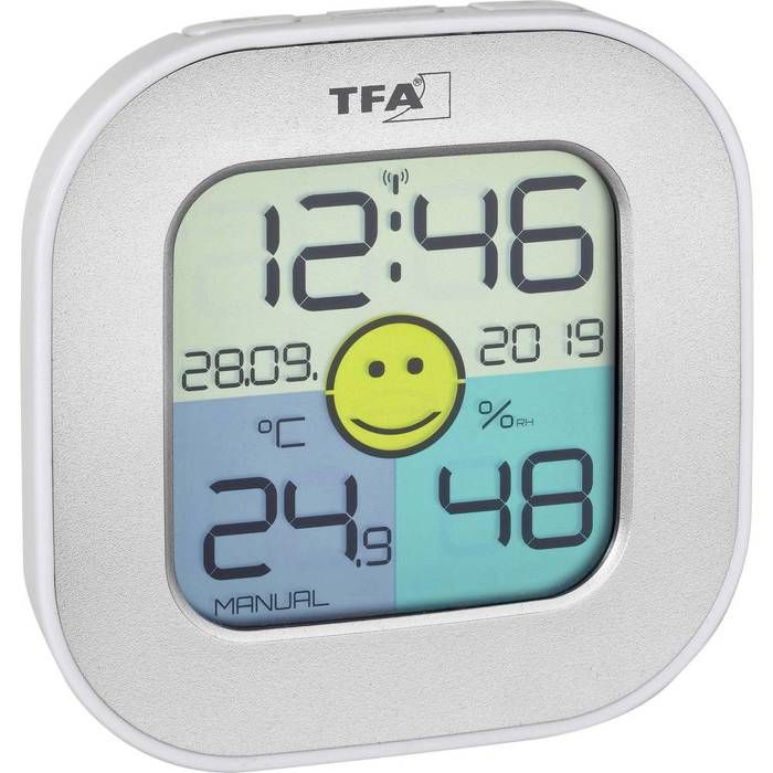 Meilleurs prix pour Hygromètre TFA Dostmann FUN 30.5050.54 - Blanc - Zone de confort - Horloge sans fil - Écran couleur