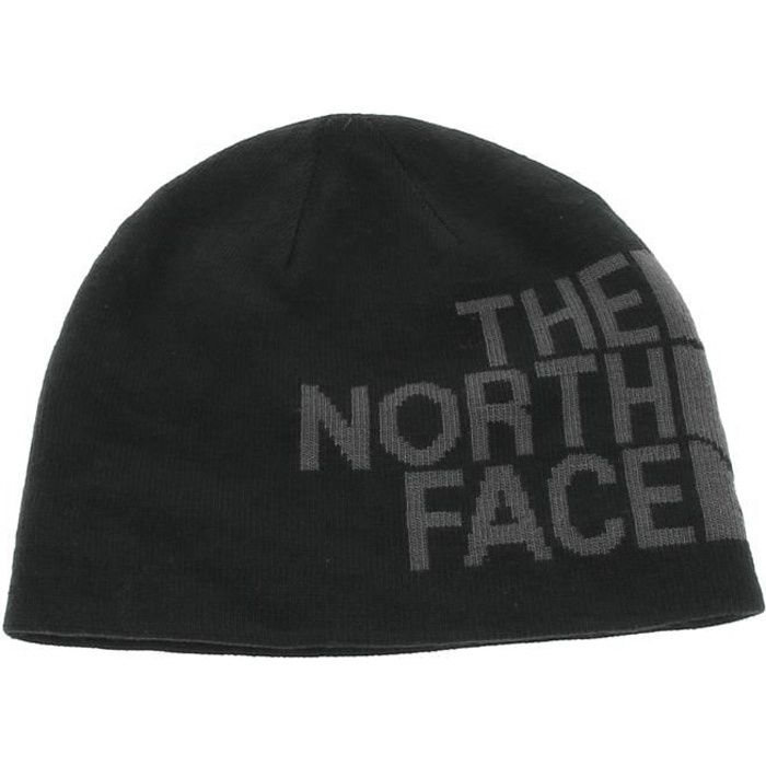 The North Face - Banner - Bonnet réversible - Gris foncé et noir