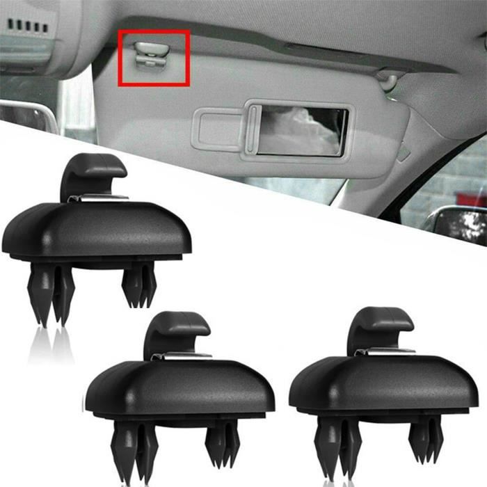 2 Clips Crochet Noirs Pour Pare-soleil Intérieur Voiture - Compatibles VW, Audi, Skoda (pièce De Rechange) - 5