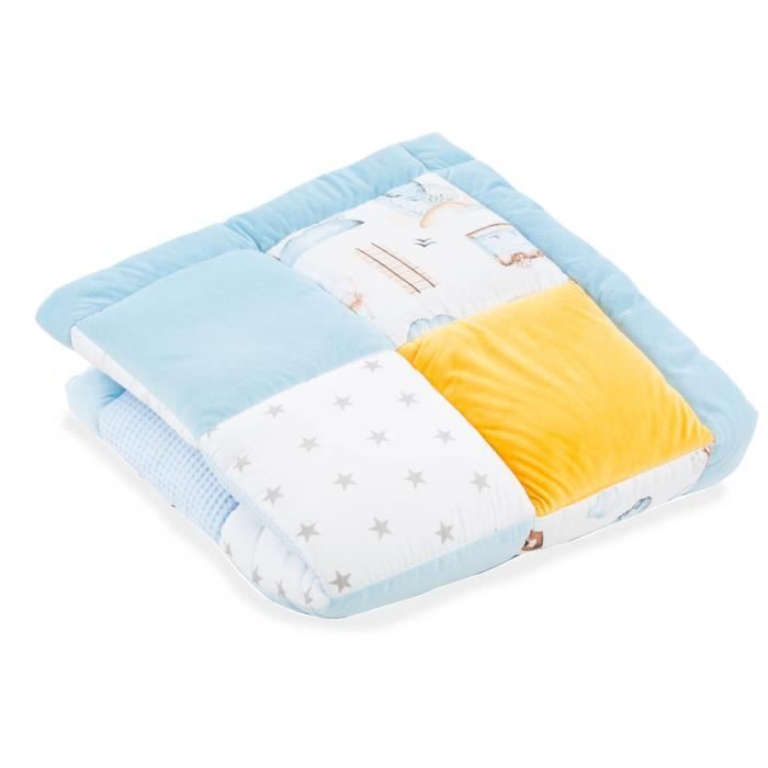 Tapis Parc Bebe Patchwork 100x100 Cm Couverture Bebe Naissance Matelas Parc Pull Motif Coton Avec Velours Et Pique Gaufre Cdiscount Puericulture Eveil Bebe
