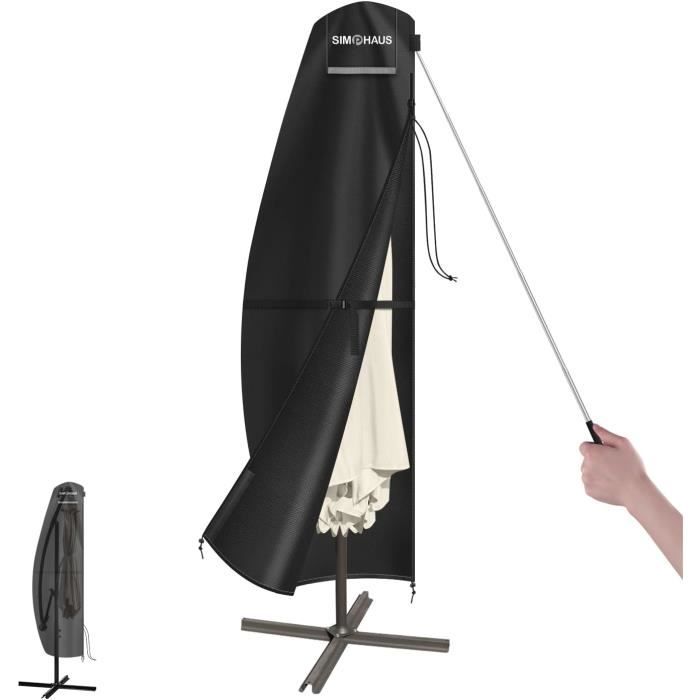 Protection Parasol Housse De Protection Pour Parasol Déporté Avec Mât, Imperméable Housse Pour Parasol Déporté