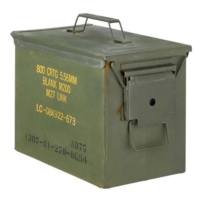 Caisse Militaire étanche En Métal Vert – Boîte De Munitions Française Vintage