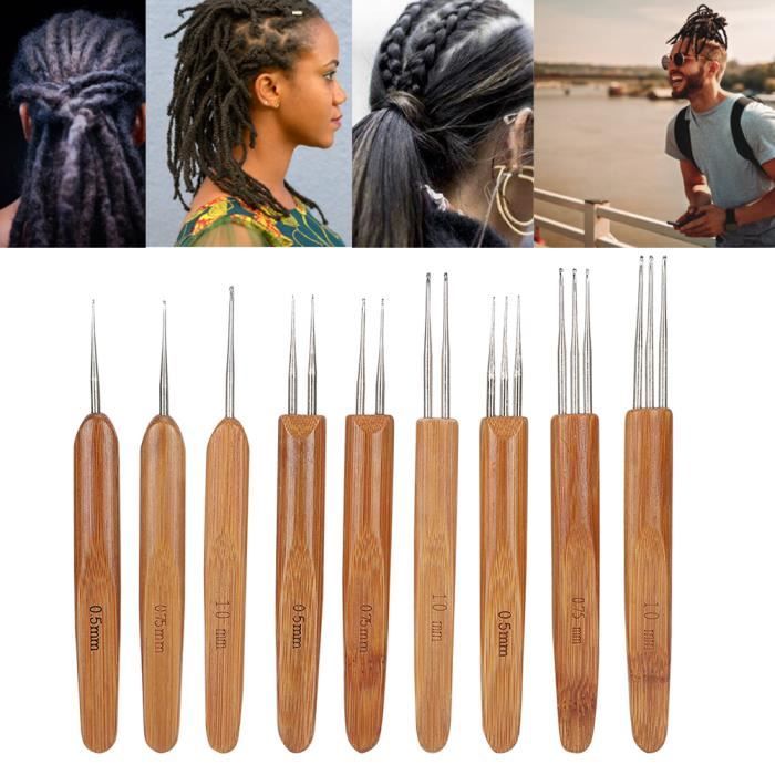 4 Crochet Pour Dreadlocks De 0.5/0.75mm Avec Poignées En
