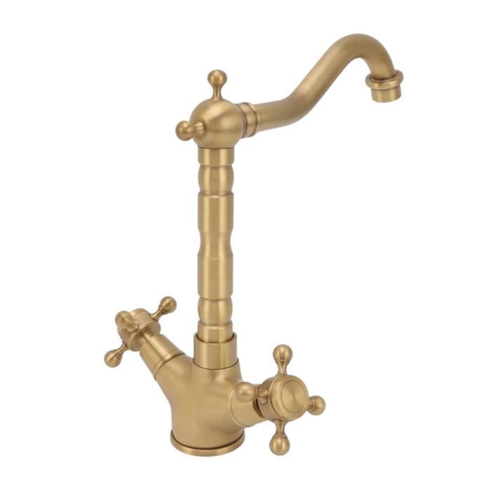 VBESTLIFE Robinet à double poignée en croix Robinet de salle de bain en ...