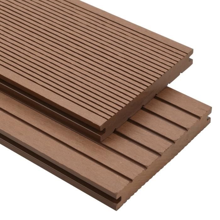5 Cornières De Terrasse WPC 170 Cm Noir - Bordure Terrasse Composite, Résistant Aux Intempéries