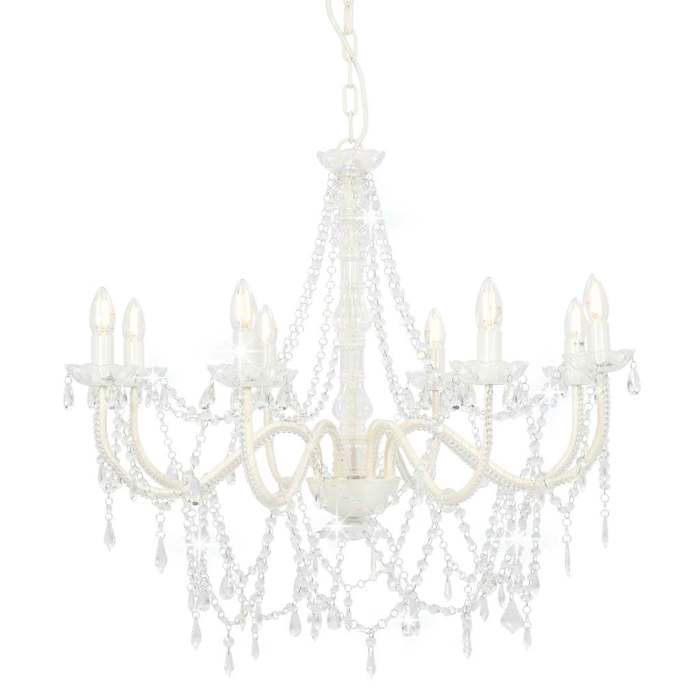 vidaXL Lustre avec Perles Lampe Suspendue Plafonnier Luminaire Eclairage Intérieur Salon Salle de Séjour Chambre à Coucher 281604