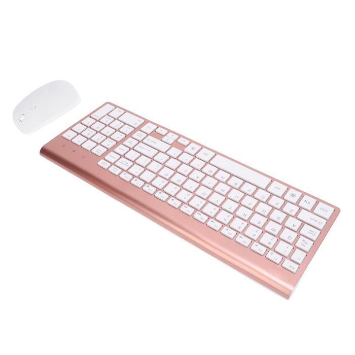 Combo clavier et souris sans fil – VVIKIZY – Or Rose – 102 touches – Ergonomique – Silencieux