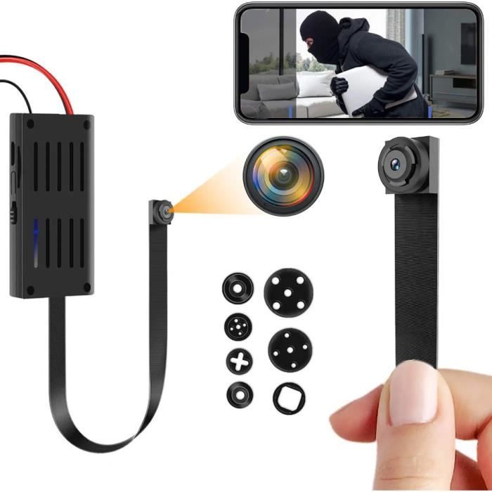 Mini Caméra Espion Wifi Bouton Vidéosurveillance Full HD 1080p Android iOs + SD 8Go YONIS Noir