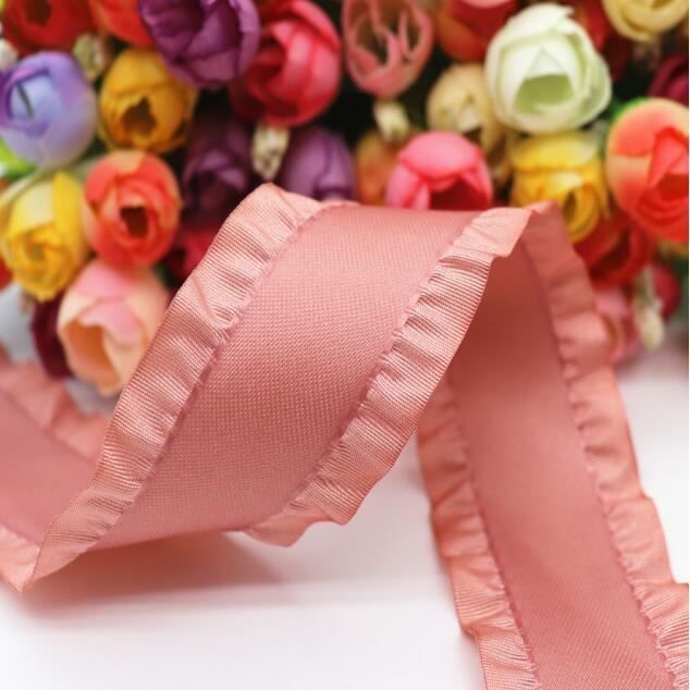 Ruban dentelle élastique pivoines 25mm blanc