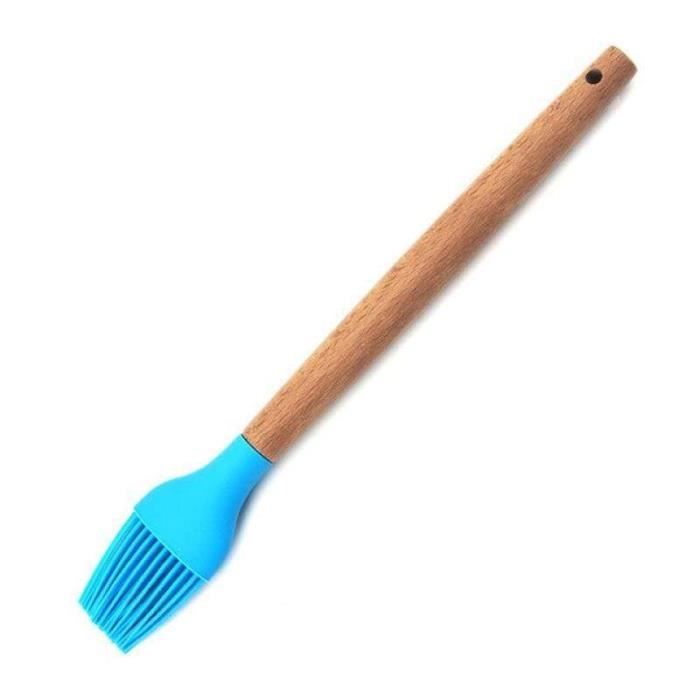 Brosse à Badigeonner Silicone 10cm - Résiste à 230°C - Pour Grill, Four, Barbecue - Manche Long