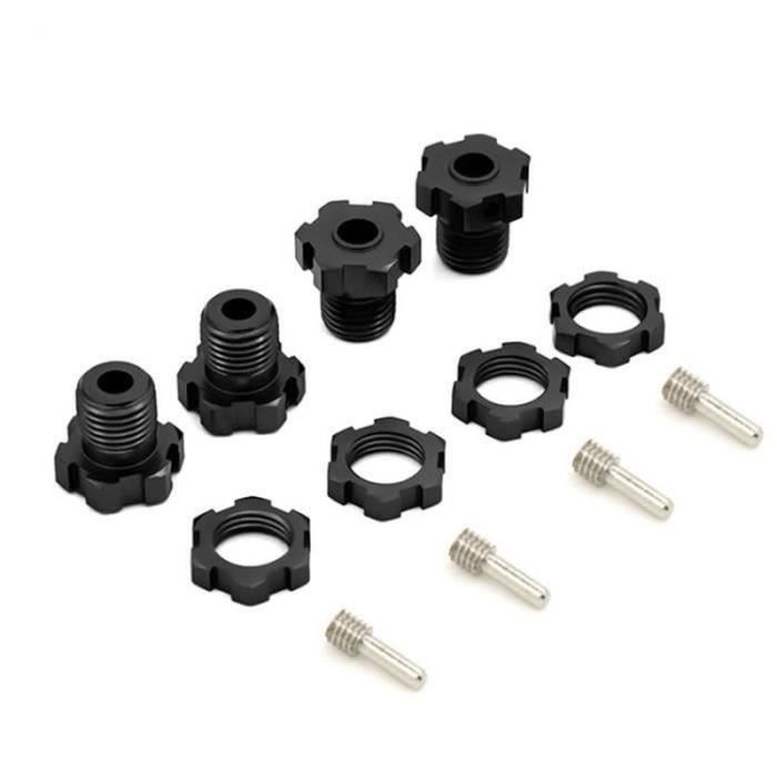 4 Moyeux Hexagonaux Roue Aluminium 9mm - Compatible SCX10, RR10 - Pour Voiture RC Tout-Terrain
