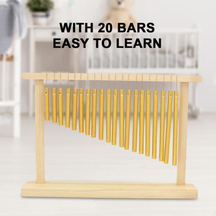 Instrument Percussion Barres Métalliques Carillon éolien 20 Tons YOSOO - Instrument De Percussion En Bois Massif Carillon De Bar Mark Tree